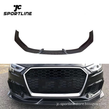 Forged Carbon Fiber Front Bumper Lip for Audi RS3 8V Sedan 17-19
